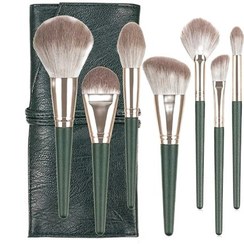 تصویر ست برس آرایشی مدل G1 رنگ سبز 14 عددی به همراه کیف متفرقه Brush Set G1 14Pcs With Bag