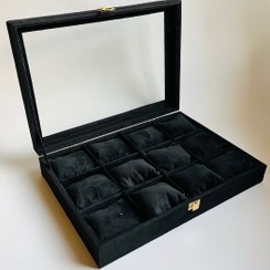 تصویر استند ساعت درب دار رنگ طوسی روشن 