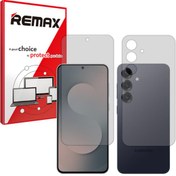 تصویر گلس صفحه نمایش و پشت گوشی سامسونگ Galaxy S25 FE مدل هیدروژلی مات برند ریمکس کد SS 