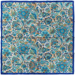 تصویر پوشت (دستمال جیب) بته جقه ترمه آبی 