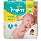 تصویر پوشک کامل بچه پریمیوم سایز 1 پمپرز pampers