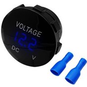 تصویر نمایشگر ولتاژ باطری خودرو 12V (نمایشگر روپنلی گرد) LED آبی 