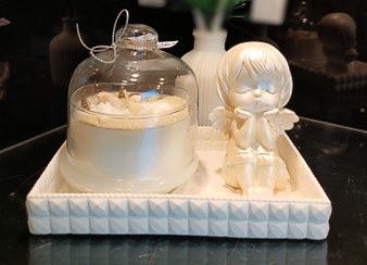 تصویر ست شمع و فرشته با سینی 