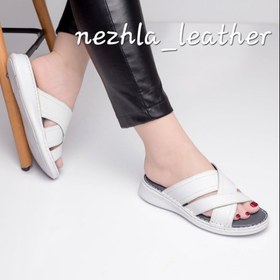 تصویر دمپایی طبی راحتی تمام چرم زنانه مدل نسیم 