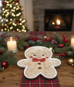 تصویر بشقاب سرامیکی فانتزی طرح آدمک زنجبیلی 