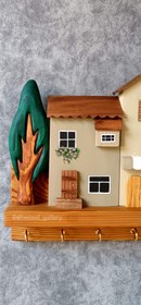 تصویر شلف جاکلیدی دیواری مدل تک درخت 