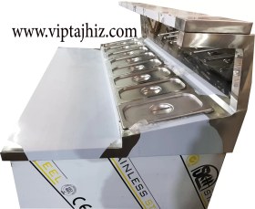 تصویر تاپینگ پیتزا و ساندویچ ۸ لگن سایز ۱۲۰*۸۰ ورق ۴۳۰ خشدار ضخیم 