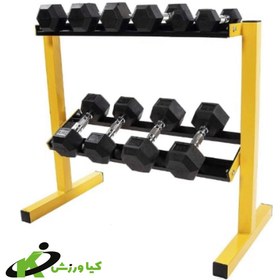 تصویر رک دمبل 2 طبقه خانگی مدل kv074 Home 2-story dumbbell rack, model kv074