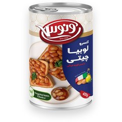 تصویر کنسرو لوبیا چیتی در سس گوجه فرنگی 