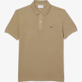 تصویر پولوشرت یقه دار لاگوست رنگ کرم Cream polo shirt with collar