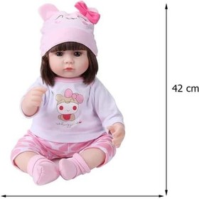 تصویر Nano Classic 16 inch 42cm Reborn Baby Doll بدن نرم پنبه ای سیلیکونی نوزاد واقعی مانند عروسک نوزاد عروسک اسباب بازی دخترانه هدیه عروسک-سفید 