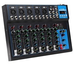 تصویر میکسر 6 کانال فلشخور مدل PROFESSIONAL AUDIO MIXER DSP-00 6CHANNEL 