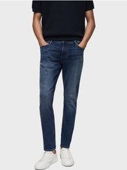 تصویر شلوار جین کژوال با فیت معمولی و رنگ آبی روشن برند mango man Casual Sim Fit Light Wash Jeans