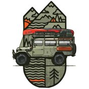 تصویر استیکر آفرودی طرح کمپینگ و کوهستان 