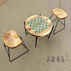 تصویر میز شطرنج تمام چوب و رزین تولیدی مصنوعات چوبی و میزهای روستیک در تهران
