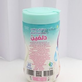 تصویر دستمال مرطوب آرایشی 80 برگ دلفین 