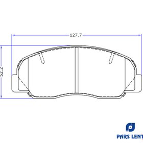 تصویر لنت ترمز پارس مناسب چرخ جلو وانت کارا 2000(صادراتی) کد 21124 Pars Lent 21124 Front Brake Pad for Cara Pickup 2000