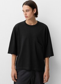 تصویر خرید اینترنتی تیشرت آستین کوتاه مردانه سیاه برشکا 08105130 Kısa kollu oversize t-shirt