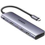 تصویر هاب USB-C یوگرین 7 پورت CM195 مدل 15214 UGREEN CM195 15214 7 Port USB-C Hub