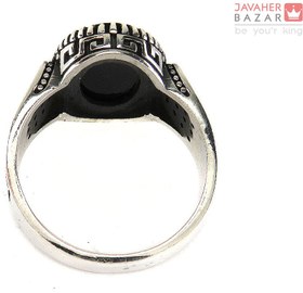 تصویر انگشتر نقره عقیق سیاه مردانه مدل رامتین کد 62426 Silver ring with black onyx for men, Ramtin model