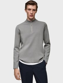 تصویر سوئیشرت با یقه بلند و زیپ دار برند mango man Zipped High Collar Sweater