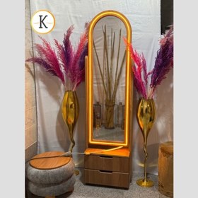 تصویر آینه قدی دو کشو لایت دار 