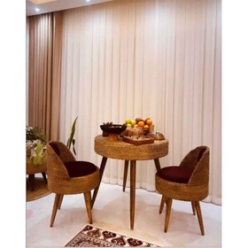 تصویر میز و صندلی پذیرایی حصیری Rattan reception table