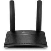 تصویر مودم 3G/4G خانگی تی پی-لینک مدل MR100 با قابلیت اتصال سیم‌کارت، پشتیبانی از 32 کاربر همزمان، سرعت دانلود 300 مگابیت و آپلود 150 مگابیت بر ثانیه، فرکانس 2.4 گیگاهرتز، امنیت پیشرفته و کنترل والدین 