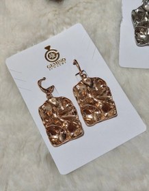 تصویر گوشواره مجلسی و ترند استیل رنگ ثابت Fixed color steel earrings with warranty code 290083