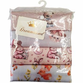 تصویر دستمال خشک کن چهار عددی نوزاد دخترانه 