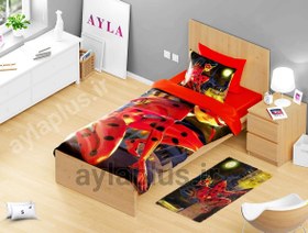 تصویر ست روتختی دخترانه طرح دختر کفشدوزکی 4 تکه کد 5 Girl's bedding set with Ladybug design code 5