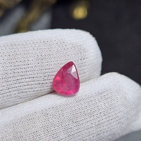 تصویر نگین سنگ یاقوت سرخ صورتی معدنی کد 36425 