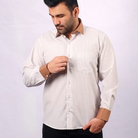 تصویر پیراهن مردانه راه راه ریز قهوه ای R21 