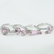 تصویر انگشتر سواروسکی پینترستی فری سایز نگین صورتی 