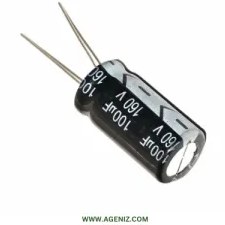 تصویر خازن الکترولیتی 100 میکروفاراد 35 ولت 