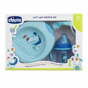 تصویر سرویس ظرف غذای کودک چیکو اورجینال 3 تکه تمام سیلیکون پسرانه chicco BPA FREE 