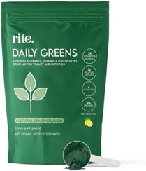 تصویر مخلوط نوشیدنی سبز روزانه I 40 سبز پیشرفته، سوپرغذاها و الکترولیت‌ها، وگان و بدون گلوتن، بدون شکر افزوده، فرمول طبیعی پیشرفته، طعم لیمو (30 وعده، 1 ماه) 