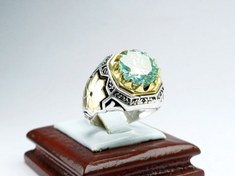 تصویر انگشتر نقره موزانایت (الماس روسی) 