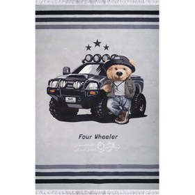 تصویر فرش کودک طرح خرس و ماشین DC101278 