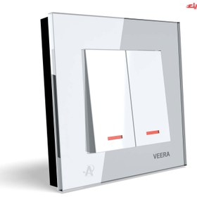 تصویر کلید دو پل ویرا مدل کریستال Veera Switch And Sockets