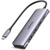 تصویر هاب یوگرین USB-C To HDMI+2*USB 3.0 A+SD/TF+PD مدل CM195 کد 70411 