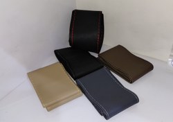 تصویر دور فرمان دوختنی - کرم چرم طبیعی ۲عدد 