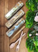 تصویر قاشق چنگال کودک چاپستیک دار 