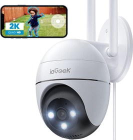 تصویر دوربین امنیتی ieGeek -2K PTZ برای فضای باز WiFi دار (بار آمازون) ieGeek 2K PTZ Security Camera Outdoor - CCTV Camera Systems Wireless Outdoor with 15M Color Night Vision,WiFi Home IP Camera with Human Detection,Siren,2-Way Audio,Work with Alexa,Memory/Cloud(Wired)