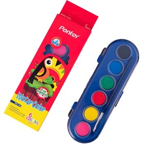 تصویر آبرنگ 6 رنگ بیضی پنتر 