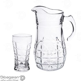 تصویر ست پارچ و لیوان نوری تازه مدل آکوامارین ۷ پارچه 