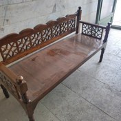 تصویر تخت سنتی سه نفره 60در160 مبل سنتی چوبی گره چینی 