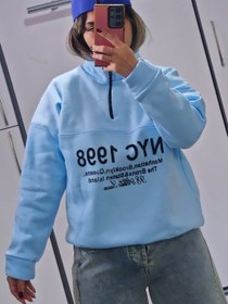 تصویر دورس نیم زیپ - آبی 