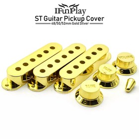 تصویر ست کامل کاور پیکاپ سینگل کویل و ولوم ناب (سیلور،گلد) - گلد ا Single Coil Pickup Cover &Volume Knob Single Coil Pickup Cover &Volume Knob