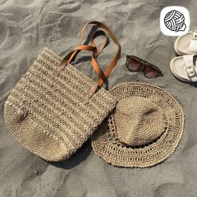 تصویر ست کلاه و کیف رافیا مدل پگاه 